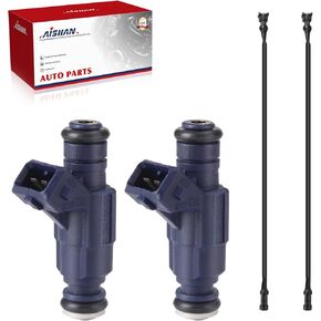 2PCS Fuel Injectors with Wiring Harness 4 Holes Compatible with Polaris Sportsman X2 700 800 Ranger Crew 700 800 XP RZR 4 800 Replace# 0280156208 1253558, 1202863