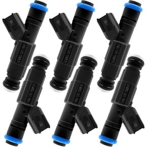 Fuel Injectors for Jeep Cherokee 1999-2004 Grand Cherokee Wrangler 4.0L For Dodge Ram 1500 2500 3500 5.2L 4854181, 280155784, 4667938 0280155784 4 Holes(6 Pcs)