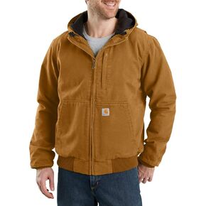 Carhartt Men's Full Swing Loose Fit Washed Duck Fleece-Lined Active Jacket