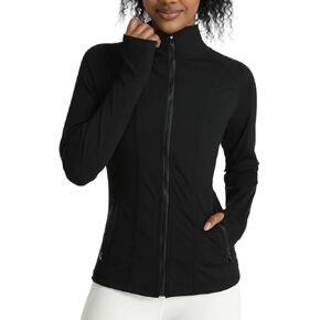 Women's Running Jackets with Pockets,Athletic Full Zip Lightweight Track Thumbholes Casual Gym Workout Top