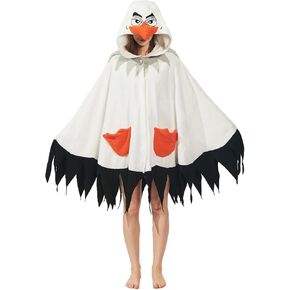 Unisex Seagull Costume Hooded Cape Seagull Cosplay Hooded Christmas Costumes Party Cape