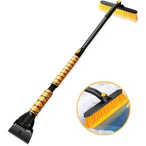 44 Inch Ice Scraper Snow Brush and Ice Scraper for Car Windshield,Extendable Snow Scraper and Brush with Comfortable Foam Grip for Truck Vehicle Automobile Snow Removal