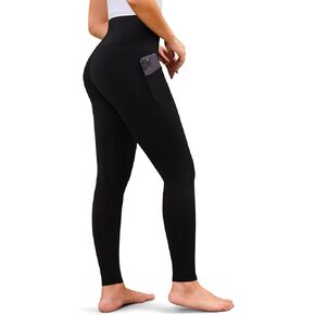 YUNOGA Leggings with Pockets for Women High Waist Tummy Control Yoga Pants Full Length Leggings Pants