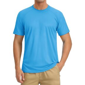 قمصان TACVASEN الرجالية Rashguard بأكمام قصيرة بعامل حماية من أشعة الشمس 50+ تي شيرت للحماية من الشمس SPF تي شيرت سريع الجفاف لصيد الأسماك والسباحة ملابس رياضية