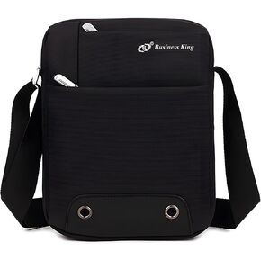 Small Crossbody Messenger Bag for Men Women, Trendy Men's Water Resistant Portable Bag Shoulder Bag Lightweight Casual Man Purse Wallet for Business Office Travel, Black