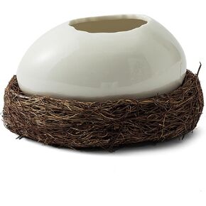 Bird Egg Decorative Bowl Large Decorative Bowl Decorative Bowls for Home Decor Marble Grade Ceramic Bird'S Nest Egg Bowl Fluted Decorative Bowls Modern Home Decor