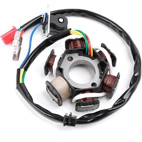 Mokuo DC 6-Poles Magneto Stator made of Copper Includes Pick-up Stator Trigger Fit for Chinese GY6 4-Stroke 152QMI 157QMJ 150cc Engine Scooter Moped Go Kart Jonway Tank JMstar,DC Tape