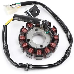 Mokuo DC 12-Poles Magneto Stator Made of Copper Includes Pick-up Stator Trigger Fit for Chinese GY6 4-Stroke 152QMI 157QMJ 150cc Engine Scooter Moped Go Kart Jonway Tank JMstar,DC Tape