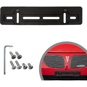 Front Bumper License Plate Mounting Bracket for Pontiac + Screws & Wrench Kit