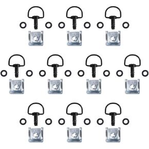 Motorcycle Race Fasteners Quick Release D-Ring 1/4 Turn Race Fasteners Clip Style Type C 14mm in Sliver Color (10 Pack)