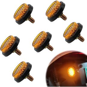 6PS Reflective with Bolts and Nuts,Motorcycle Mini Decorative,M5 Screw Motorcycle License Plate,Round Reflector for Motorcycle,Universal Motorcycle,Bicycle,Tractor Accessories (white)