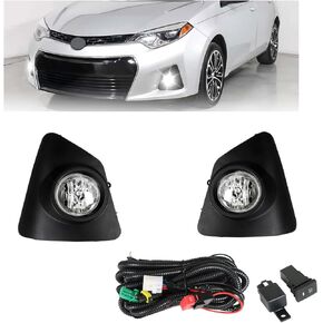 Fog Lights Assembly Replacement for Toyota Corolla S SE 2014 2015 2016 With switch Wiring Harness Complete Parts Assembly 8148102480 8148202470