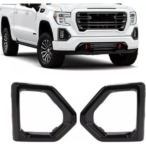 1 Pair Front Driving Fog Light Bezel Cover for 2019-2021 GMC Sierra 1500 4-Door Denali SLT AT4 Replaces 84176753 84176752