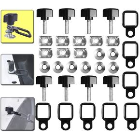 Universal Hard Top Quick Removal Fastener Thumb Screw Nut + Tie-Down D-Rings Compatible for 1995-2018 Wrangler YJ TJ JK JKU Sports Sahara Freedom Rubicon X & Unlimited X 2/4 Door (Pack of 8)