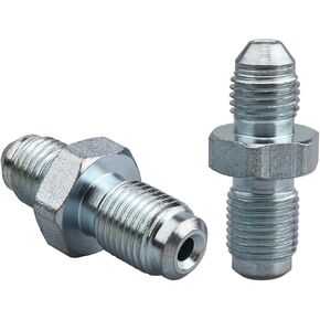 3/8 x 24 to M10 x 1.0 Inverted Flare Male Brake Fittings Adapter Zinc Steel, Pack of 2
