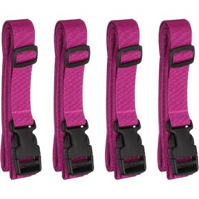 HARFINGTON 4pcs Luggage Straps 1" x 118" Utility Multi-Purpose Luggage Connector Strap Nylon Adjustable Suitcase Belt with Buckle for Travel Outdoor Bag Luggage Packing Accessories, Black in Kuwait