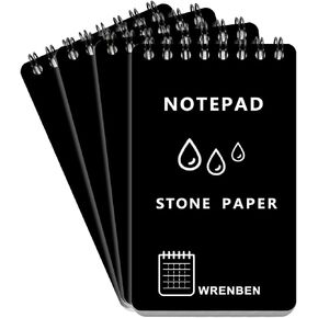 2PCS Waterproof Spiral Notebooks with Stone Paper and PVC Cover, Graph Pattern Weatherproof Notepad 100 Pages, Medium Size All-Weather Steno Pads for Outdoor Field (4.8"x7", Blue) in Kuwait