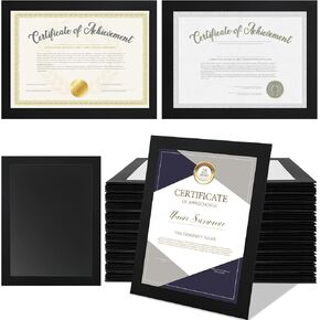 gisgfim 60 Pcs 8.5 x 11 Paper Diploma Frame with High Definition PVC Window Paper Certificate Degree Document Frame Picture Frames Display Gallery Wall Frame Art Frames for Tabletop and Wall Display