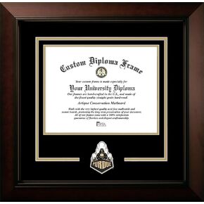 Campus Images Purdue University 9.625w x 7.625h Legacy Black Cherry Spirit Logo Diploma Frame