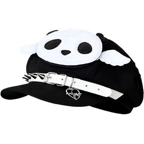 CAT KO Cute Newsboy Caps Rivet Paperboy Caps Panda Berets Hat Sailor Fiddler Hat Adjustable Y2K Accessories for Women