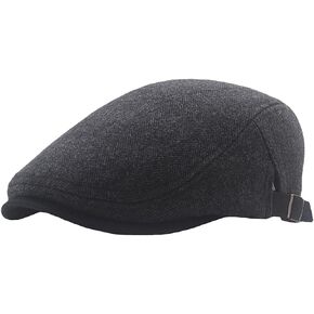 قبعة رجالي من Herringbone Tweed Newsboy مسطحة Ivy Gatsby قبعة كابي كابي قابلة للتعديل للنساء