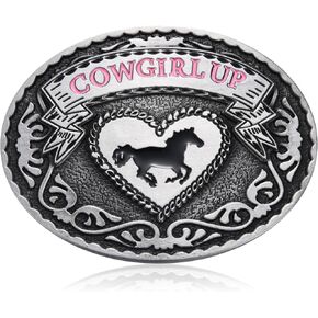 Western Belt Buckle for Women Girls, Pink Cowgirl Up Boots Belt Buckles Halloween Christmas women Birthday Gifts