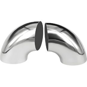 2 Pack 2.5 Inch 90 Degree Exhaust Elbow SS304 Stainless Steel Bend Tube 90 Degree Mandrel Bend Elbow Thickness 16GA/.065 for Car Modified Exhaust System Stair Handrail