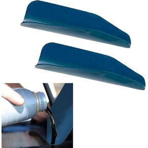 Pack-2 Flexible Drain Oil Guide Plates, 14.5 Inches x 6.6 Inches Draining Tool Kit, Foldable Automobile Replacement Accessories, Universal for Most Cars, Trucks and Vans (Blue)