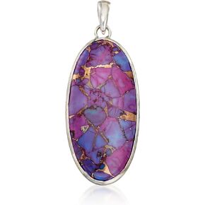 Ross-Simons Oval Purple Turquoise Pendant in Sterling Silver