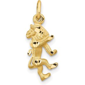 Leo The Lion Zodiac Sign Pendant in Real 10k or 14k Yellow Gold