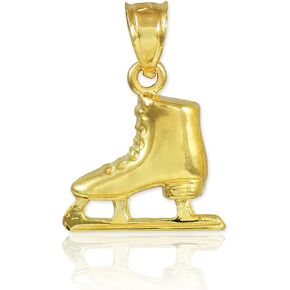 14k Gold Ice Skate Winter Sports Charm Figure Skating Pendant