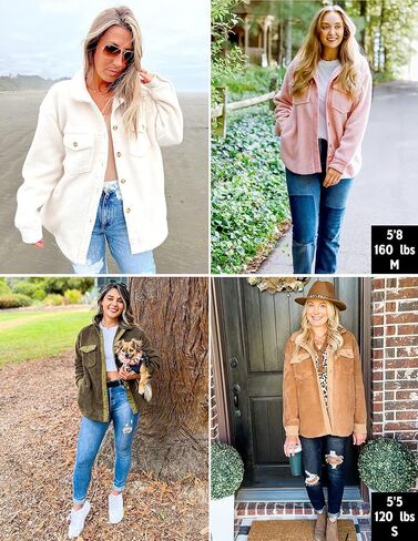 ZESICA Womens Winter Casual Sherpa Fleece Jacket Long Sleeve Button Solid Warm Fuzzy Outwear Coat Pockets in Saudi Arabia