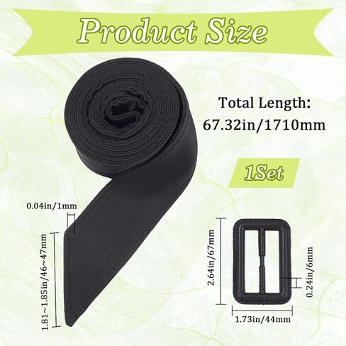GORGECRAFT Women Trench Coat Belt 67 Inch Black Polyester Waistband Replacement Wind Coat Wide Tie Waist Belt Band Adjustable Buckle Belts for Shirt Dress Robe Pajamas Windbreaker Overcoat Jacket in Kuwait