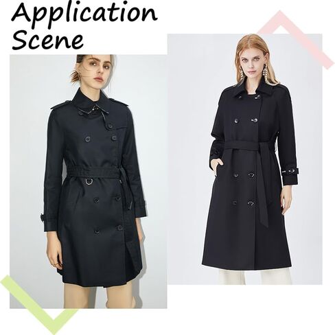 GORGECRAFT Women Trench Coat Belt 67 Inch Black Polyester Waistband Replacement Wind Coat Wide Tie Waist Belt Band Adjustable Buckle Belts for Shirt Dress Robe Pajamas Windbreaker Overcoat Jacket in Kuwait