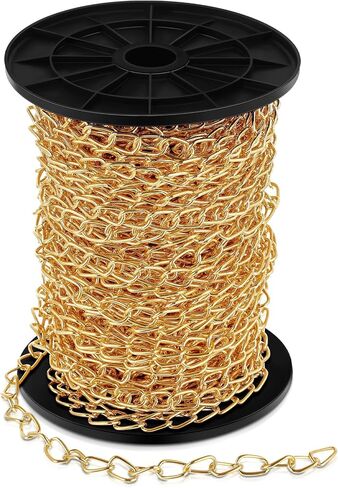 100 ft Jack Chain Galvanized Steel Hanging Chain Link Chain Black Chain Roll Chain Spool Metal Light Fixture Chain for Bird Feeders, Overhead Lights, Artworks, Flowerpots (1.3mm) in Kuwait