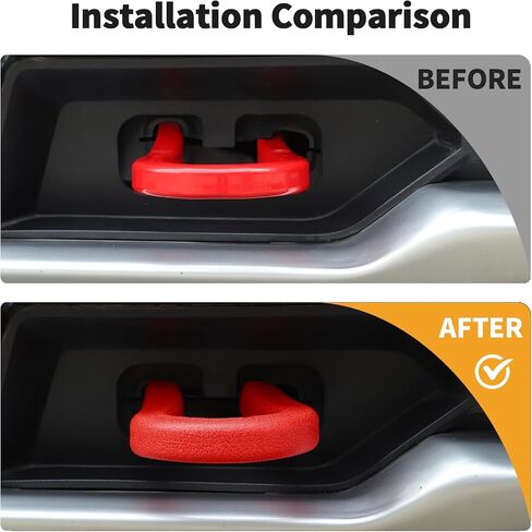 JWWY Bumper Tow Hook Covers Tow Trailer Hitch Receiver Cover Towing Hitch Rubber Sleeve Protector Cover Trim Fit for 2014-2024 Chevy Silverado GMC Sierra Exterior Accessories 2PCS Red in Saudi Arabia