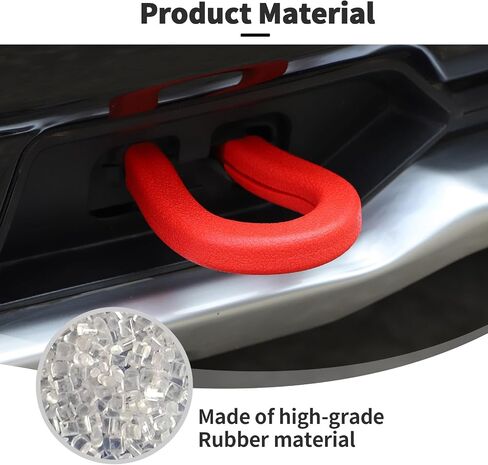 JWWY Bumper Tow Hook Covers Tow Trailer Hitch Receiver Cover Towing Hitch Rubber Sleeve Protector Cover Trim Fit for 2014-2024 Chevy Silverado GMC Sierra Exterior Accessories 2PCS Red in Saudi Arabia
