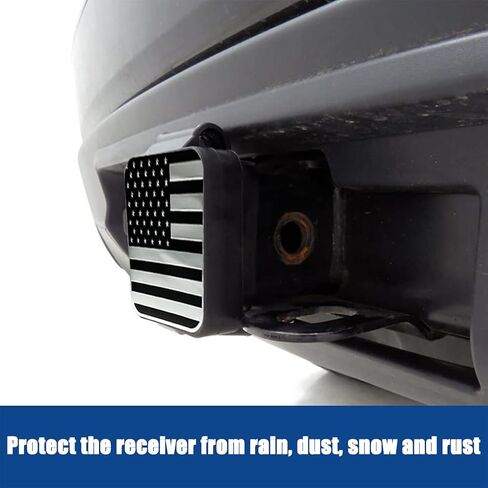 AICEL 2 Inch Trailer Hitch Cover, USA American Flag Plug Cap Fits 2" Receivers, Square Mouth Tow Receiver Tube Dust-Proof Plug Insert Cover, Car Exterior Accessories for Truck Trailer ATV in Kuwait