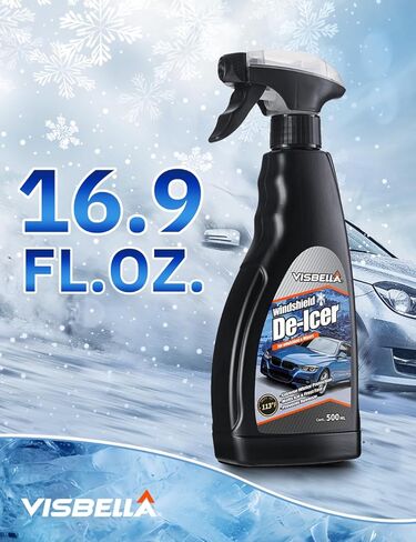 رذاذ مزيل الجليد للزجاج الأمامي والمساحات حماية قصوى في الشتاء يذيب الجليد والصقيع بسرعة ويمنع إعادة التجميد (-113 درجة فهرنهايت، 16.9 أونصة سائلة.) in Kuwait