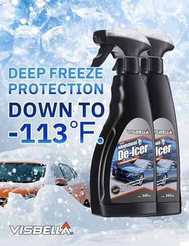 رذاذ مزيل الجليد للزجاج الأمامي والمساحات حماية قصوى في الشتاء يذيب الجليد والصقيع بسرعة ويمنع إعادة التجميد (-113 درجة فهرنهايت، 16.9 أونصة سائلة.) in Kuwait