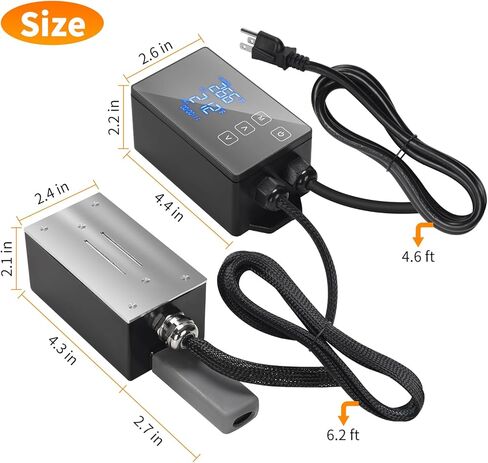 سخان كتلة المحرك المغناطيسي 120 فولت 100 وات مع وحدة تحكم ذكية في درجة الحرارة (32-302 درجة فهرنهايت قابلة للتعديل)، شاشة LCD لدرجة الحرارة والوقت في الوقت الحقيقي، مثالية للسيارات والشاحنات والجرارات وغيرها من المعدات in Kuwait