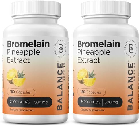 Bromelain 500mg, 180 Capsules - Pineapple Extract Digestive Enzyme - Supports Digestion and Joint Support Supplement - by Balance Breens in Saudi Arabia