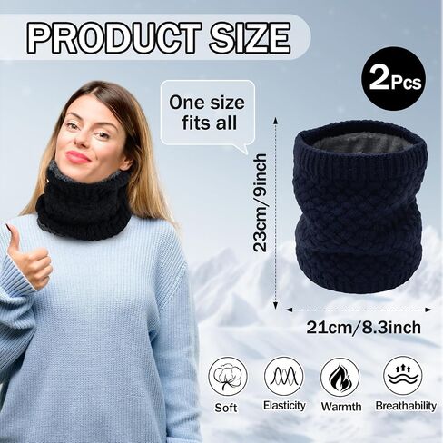 Winter Neck Warmer Fleece Lined Knitted Neck Warmer Soft Mask Face Warmer Neck for Women Men Teens Windproof Gift in Saudi Arabia