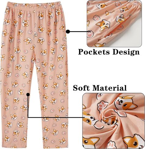 Vopmocld Big Girls' Short Sleeve & Shorts & Pants Pajama Sets 3PCS Cartoon Patterns Cute Lounge Sets for Teens 8-18 Years in Saudi Arabia