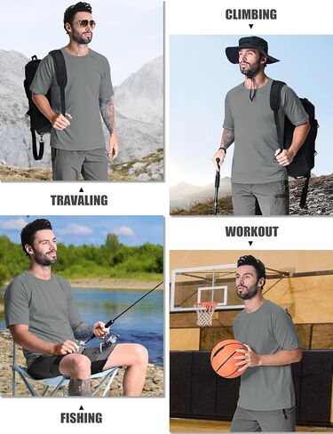TACVASEN Men's Rashguard Shirts Short Sleeve UPF 50+ Sun Protection SPF T-Shirt Quick Dry Fishing Swim Athletic Tops in Saudi Arabia