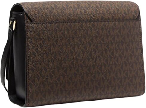 Michael Kors Mimi Medium Leather Messenger Bag (Brown/Black) in Saudi Arabia