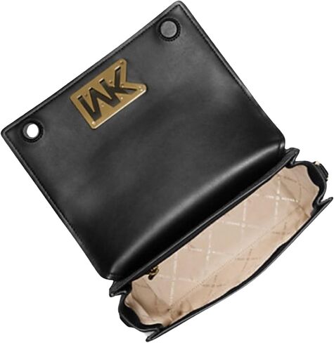 Michael Kors Mimi Medium Leather Messenger Bag (Brown/Black) in Saudi Arabia