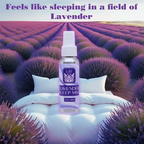 Laki Naturals Lavender Sleep Mist – Travel Size & Full Size Set (2.7oz + 1oz) – Lavender Essential Oil Spray for Bedding & Room | Natural Sleep Aid for Deep Sleep & Relaxation | Aromatherapy Mist in Saudi Arabia
