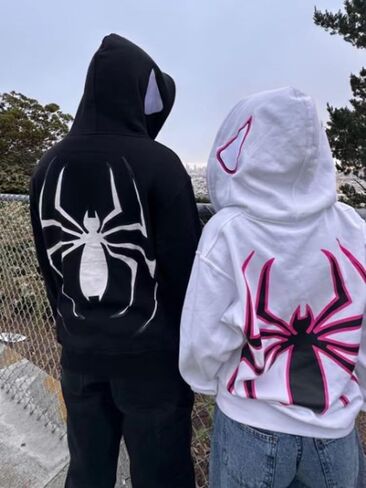 Y2k Hoodie Men Spider Full Zip Hoodie Spiderman Jacket Hip Hop Aesthetic Graphic Hoodies Gothic Emo Grunge Hoodie in Saudi Arabia
