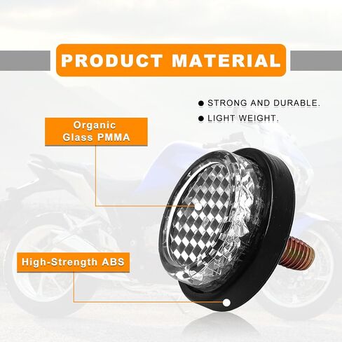 6PS Reflective with Bolts and Nuts,Motorcycle Mini Decorative,M5 Screw Motorcycle License Plate,Round Reflector for Motorcycle,Universal Motorcycle,Bicycle,Tractor Accessories (white) in Kuwait